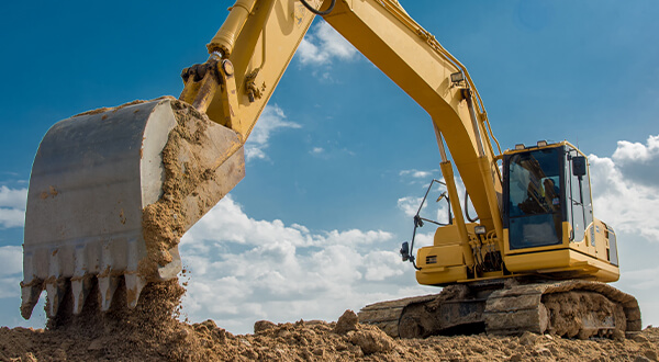 Crawler Excavator with Bucket Attachment